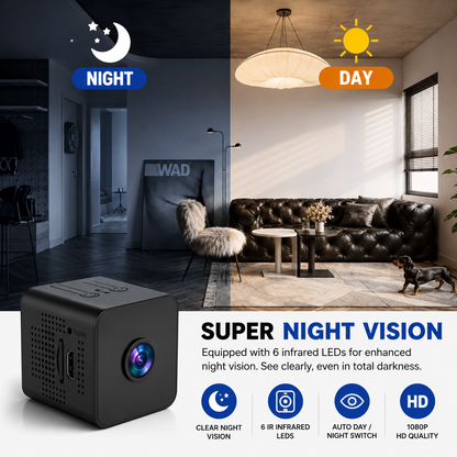🕵️ Mini Security Camera 1080P – WiFi, Night Vision & Phone Alerts 📱