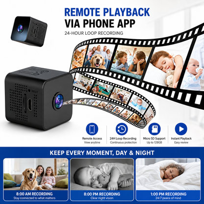 🕵️ Mini Security Camera 1080P – WiFi, Night Vision & Phone Alerts 📱