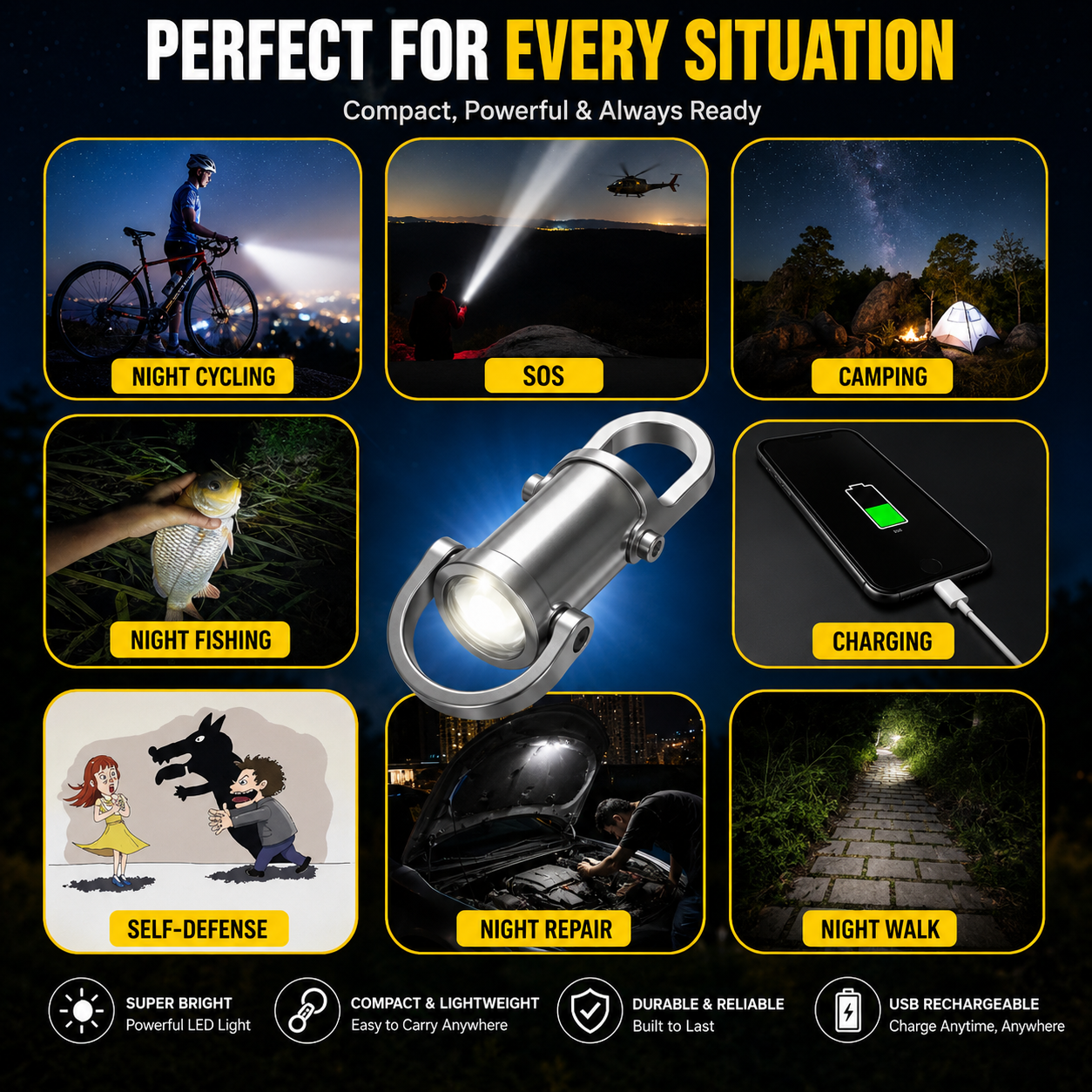 ⚡ Mini Flashlight 1200LM — Buy 1 Get 1 Free 🎁
