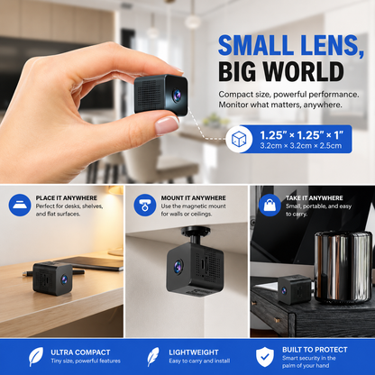 🕵️ Mini Security Camera 1080P – WiFi, Night Vision & Phone Alerts 📱